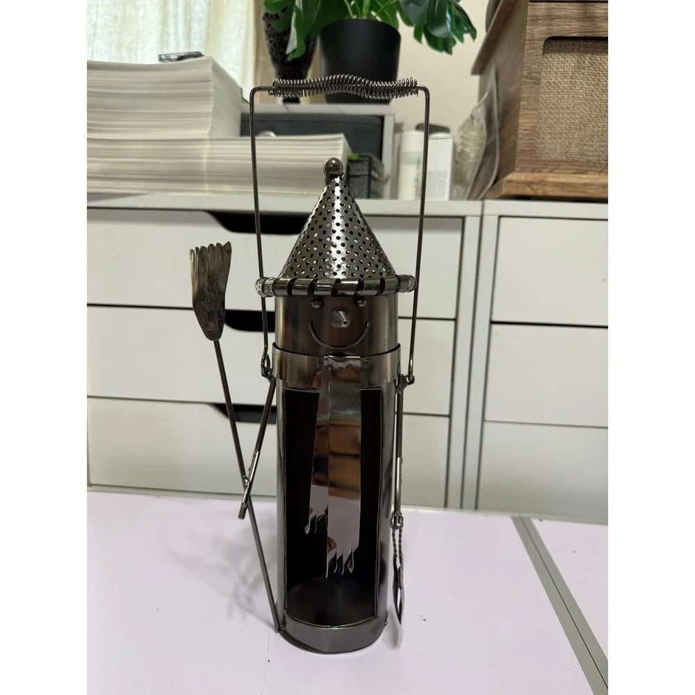 Hallmark Creations Metal Snowman Candle Lantern Christmas Holder‎